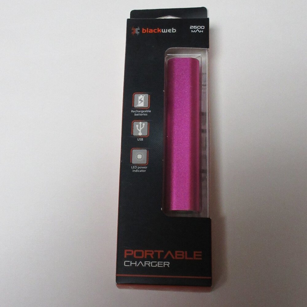 Blackweb Portable Charger 2600 mah 1 Amp PINK